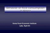 Behavior of Rice consumption in Korea