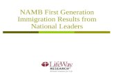 NAMB First Generation Immigration Results from National Leaders