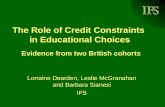 The Role of Credit Constraints  in Educational Choices