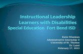 Instructional Leadership  Learners  with  Disabilities Special Education  Fort Bend ISD
