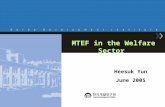 MTEF in the Welfare Sector
