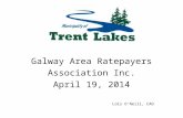 Galway Area Ratepayers  Association Inc. April 19, 2014 Lois O’Neill, CAO