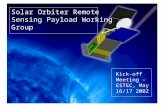 Solar Orbiter Remote Sensing Payload Working Group