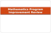 Mathematics Program Improvement Review