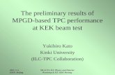 The preliminary results of MPGD-based TPC performance at KEK beam test