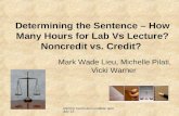 Determining the Sentence – How Many Hours for Lab Vs Lecture? Noncredit vs. Credit?
