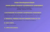 I. BACKGROUND TO COUNTRY GOVERNANCE ASSESSMENT