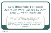 Low-threshold T-shaped Quantum Wire Lasers by Arm-arm Current Injection