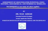 BY DR. NIAZ  AHMAD Principal Scientist (Geology) Isotope Application Division