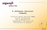 A Software Services Company Platform based Services  PaaS System Integration SOA &  Webservices