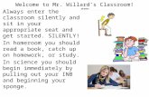 Welcome to Mr. Willard’s Classroom!