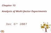 Chapter 13    Analysis of Multi-factor Experiments Dec 6 th  2007