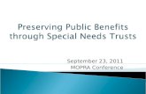 Preserving Public Benefits through Special Needs Trusts