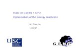 R&D on CsI(Tl) + APD Optimisation of the energy resolution