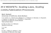 III-V MOSFETs: Scaling Laws, Scaling Limits,Fabrication Processes