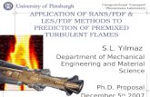 APPLICATION OF RANS/PDF & LES/FDF METHODS TO PREDICTION OF PREMIXED TURBULENT FLAMES