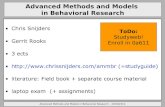 Advanced Methods and Models  in Behavioral Research