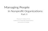 Managing People                        in Nonprofit Organizations:   Part II