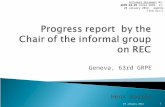 Progress report  by the Chair of the informal group on REC