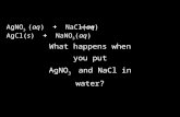 AgNO 3  ( aq )   +   NaCl( aq )           AgCl( s )   +   NaNO 3 ( aq )