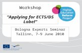Workshop “Applying for ECTS/DS Label”