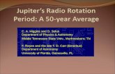 Jupiter’s Radio Rotation Period: A 50-year  Average