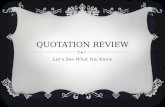 Quotation Review