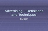 Advertising – Definitions and Techniques