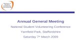 Annual General Meeting National Student Volunteering Conference Yarnfield Park, Staffordshire