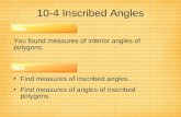 10-4 Inscribed Angles