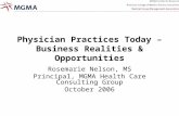 Physician Practices Today – Business Realities & Opportunities