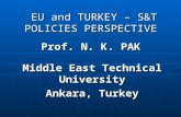 EU  and TURKEY – S&T POLICIES  PERSPECTIVE