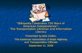 Presented by Bob Cullen, The American Association of State Highway and Transportation Officials