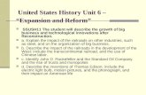 United States History Unit 6 – “Expansion and Reform”