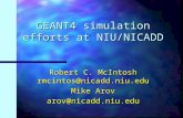 GEANT4 simulation efforts at NIU/NICADD