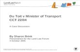 Du  Toit  v Minister of Transport CCT 22/04