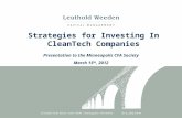 Strategies for Investing In  CleanTech Companies