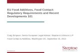 EU Food Additives, Food Contact: Regulatory Requirements and Recent Developments 101