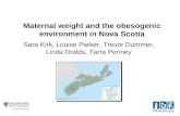 Maternal weight and the obesogenic environment in Nova Scotia