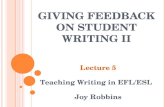 Giving Feedback on Student Writing II