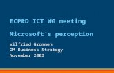 ECPRD ICT WG meeting Microsoft’s perception