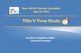 New   MCAH  Director Orientation  May 17,  2011 Title V Time Study