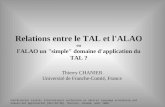 Relations entre le TAL et l'ALAO ou l'ALAO un "simple" domaine d'application du TAL ?