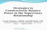 Strategies to Constructively Balance Power in the Supervisory  Relationship