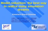 Model reduction: the best way to realize many simulation dreams