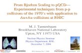 M. J. Tannenbaum Brookhaven National Laboratory Upton, NY 11973 USA