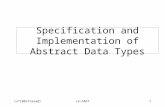 Specification and Implementation of Abstract Data Types
