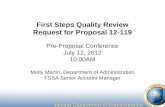 First Steps Quality Review Request for Proposal 12-119