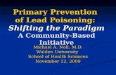 Primary Prevention  of Lead Poisoning: Shifting the Paradigm A Community-Based Initiative