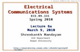 Electrical  Communications Systems ECE.09.331 Spring 2010